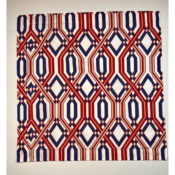 Pottery Barn Set of 2 Geometric Euro Square Pillow Shams Blue Orange EUC Bedroom - Picture 8 of 11